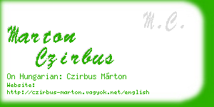 marton czirbus business card